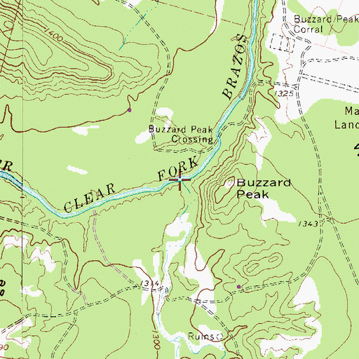 Topographic Map of Walnut Creek, TX