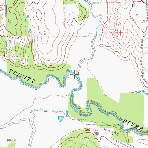Topographic Map of Walnut Creek, TX