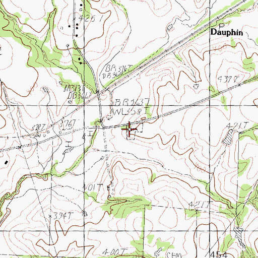 Topographic Map of Walnut Creek Cemetery, TX