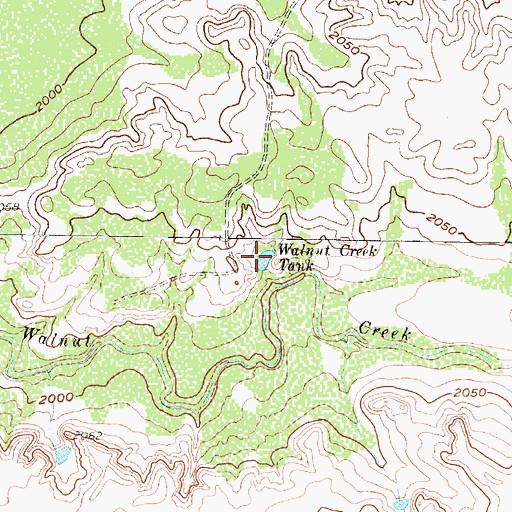 Topographic Map of Walnut Creek Tank, TX
