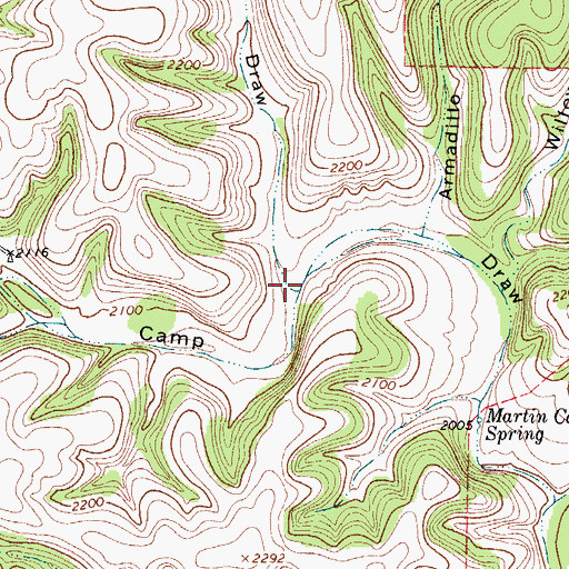 Topographic Map of Walnut Draw, TX