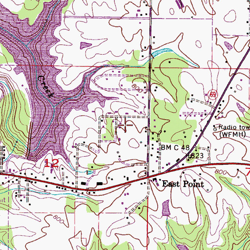 Topographic Map of North Alabama Horticulture Substation, AL