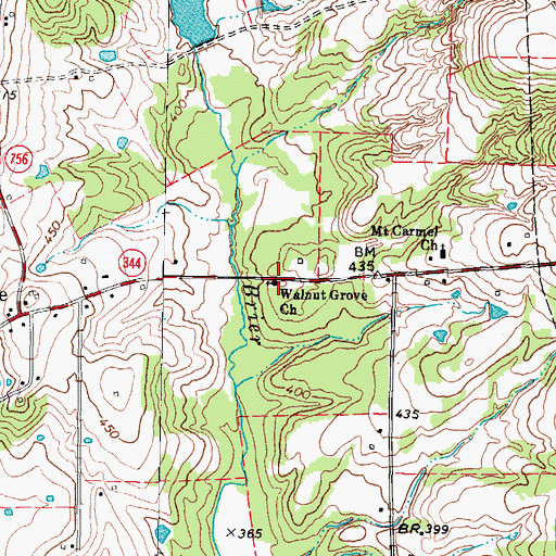 Topographic Map of Walnut Grove Church, TX