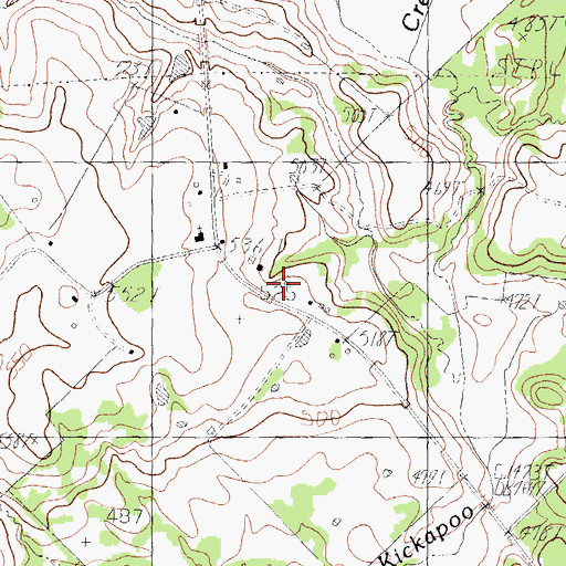 Topographic Map of Walnut Spring Church, TX