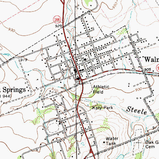 Topographic Map of Walnut Springs, TX