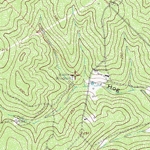 Topographic Map of Walter Windmill, TX