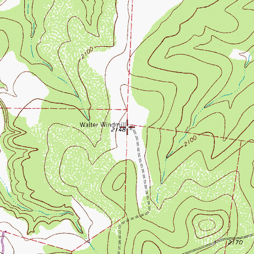 Topographic Map of Walter Windmill, TX