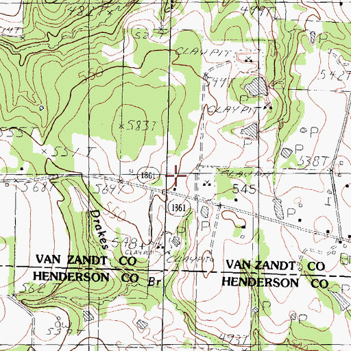 Topographic Map of Walton School, TX