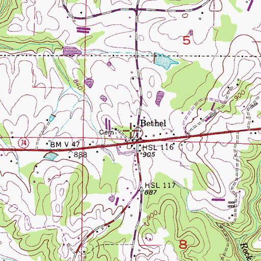 Topographic Map of Pilgrim Rest Independent Baptist Church, AL