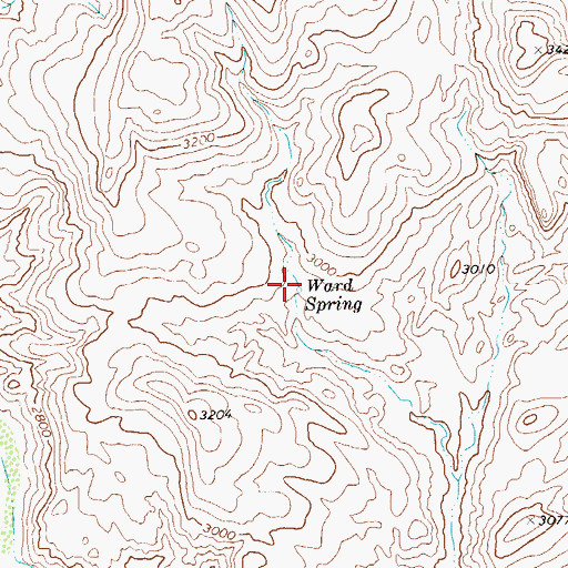 Topographic Map of Ward Spring, TX