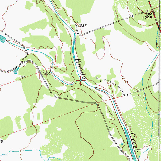 Topographic Map of Wards Creek, TX