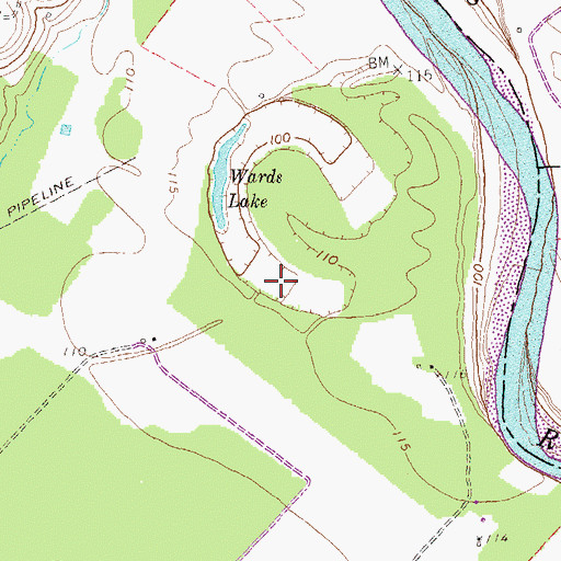 Topographic Map of Wards Lake, TX