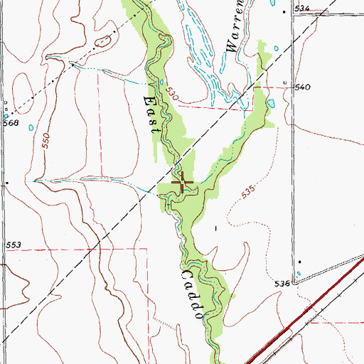 Topographic Map of Warren Branch, TX