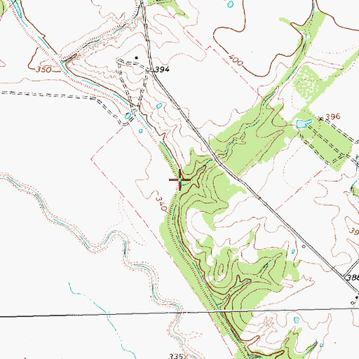 Topographic Map of Warsaw Creek, TX