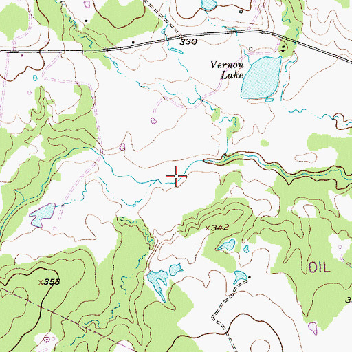 Topographic Map of Water Hole Branch, TX