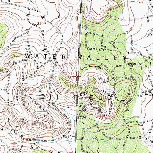 Topographic Map of Water Valley Oil Field, TX