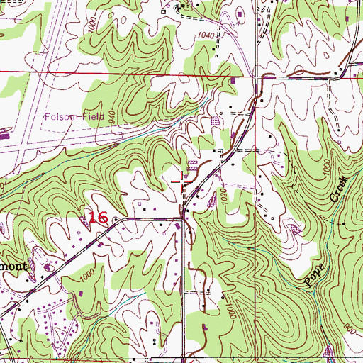 Topographic Map of Ridgecrest Baptist Church, AL