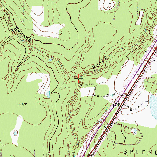 Topographic Map of Waterhole Branch, TX
