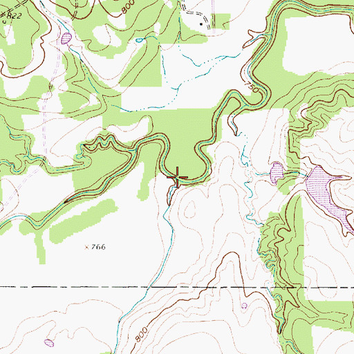 Topographic Map of Waters Branch, TX