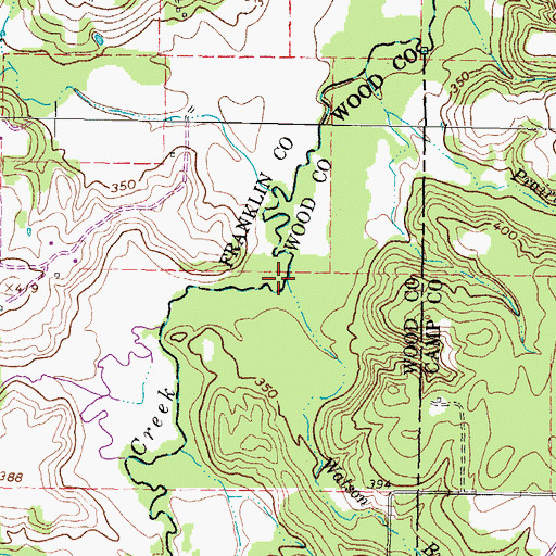 Topographic Map of Watson Branch, TX