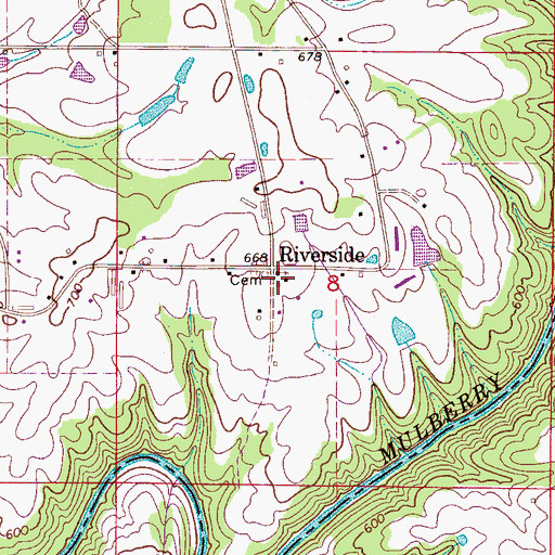 Topographic Map of Riverside Baptist Church, AL