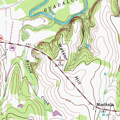 Topographic Map of Watson Hill, TX