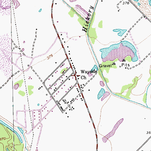 Topographic Map of Wayside Church, TX