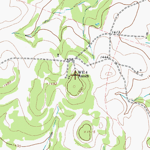 Topographic Map of WE Four Ranch, TX
