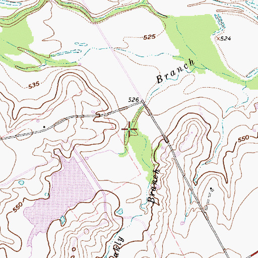 Topographic Map of Weakly Branch, TX