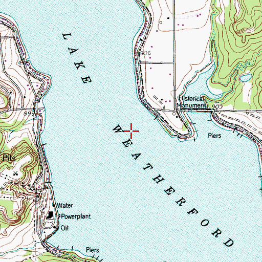 Topographic Map of Lake Weatherford, TX