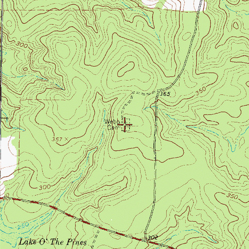 Topographic Map of Webb Cemetery, TX