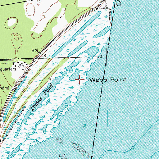 Topographic Map of Webb Point, TX