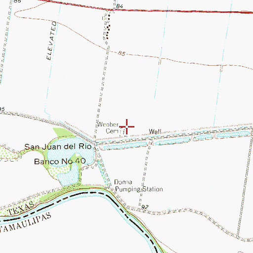 Topographic Map of Webber Cemetery, TX