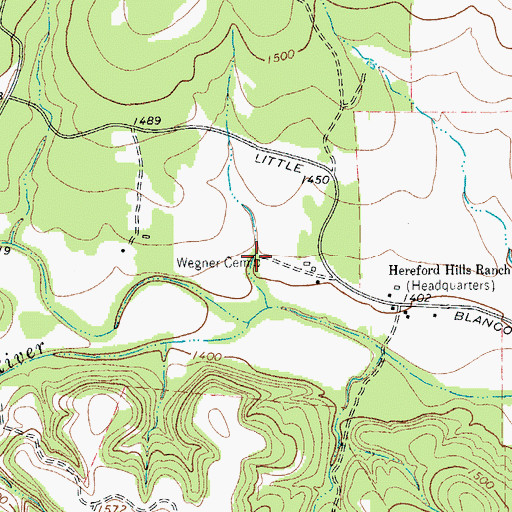 Topographic Map of Wegner Cemetery, TX