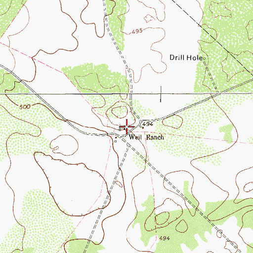 Topographic Map of Weil Ranch, TX
