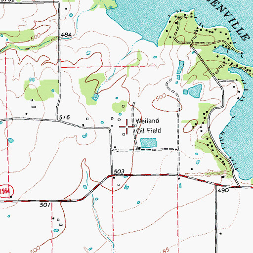 Topographic Map of Weiland Oil Field, TX