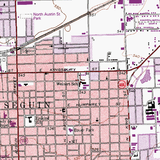 Topographic Map of Weinert School, TX