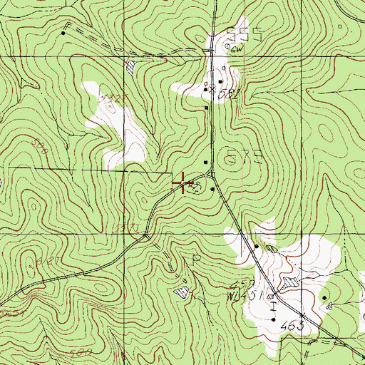 Topographic Map of Welch Cemetery, TX
