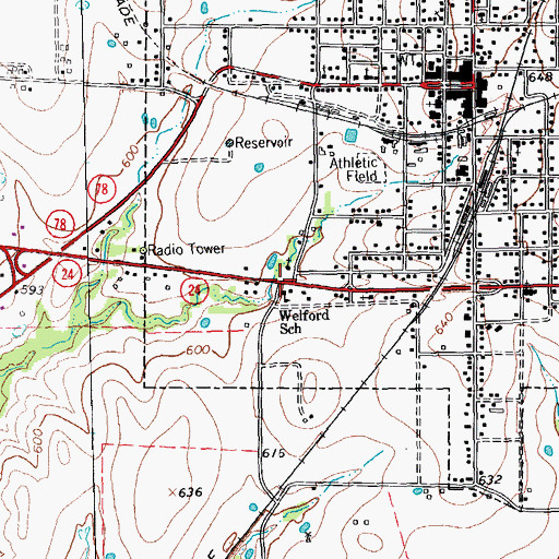 Topographic Map of Welford School, TX