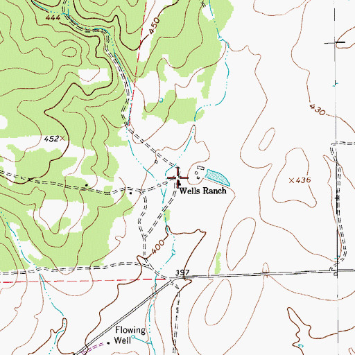 Topographic Map of Wells Ranch, TX
