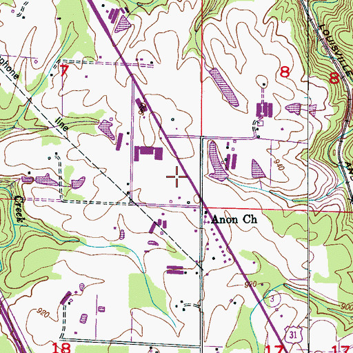 Topographic Map of Souls Harbor Freewill Baptist Church, AL