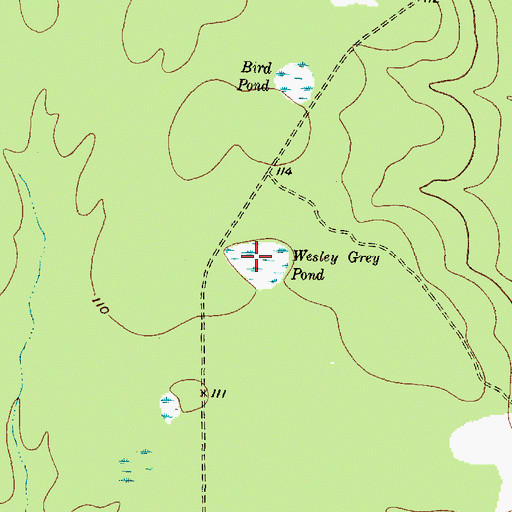 Topographic Map of Wesley Grey Pond, TX