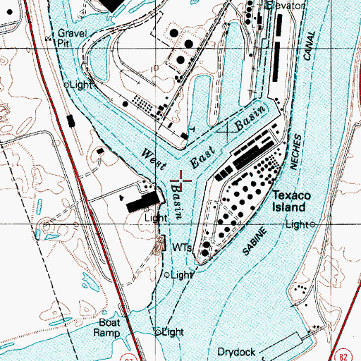 Topographic Map of West Basin, TX