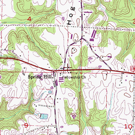 Topographic Map of Spring Hill Baptist Church, AL