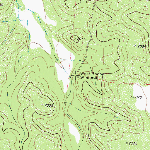 Topographic Map of West Boone Windmill, TX