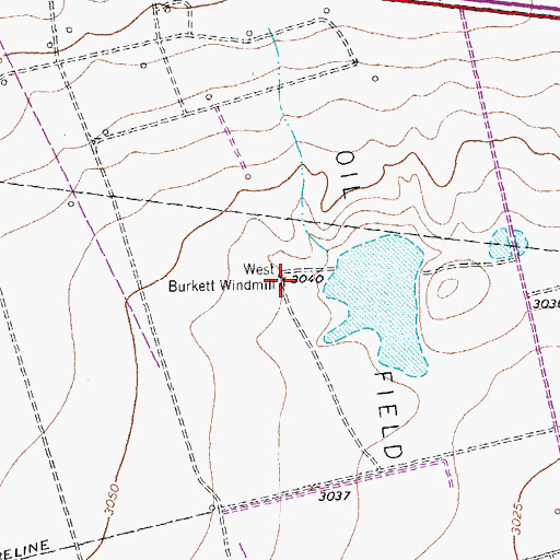 Topographic Map of West Burkett Windmill, TX