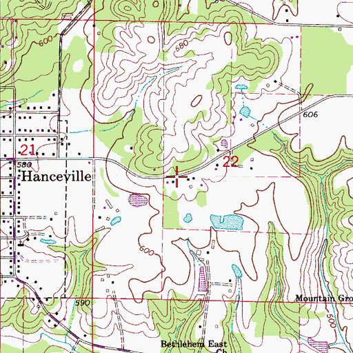 Topographic Map of Steppville, AL