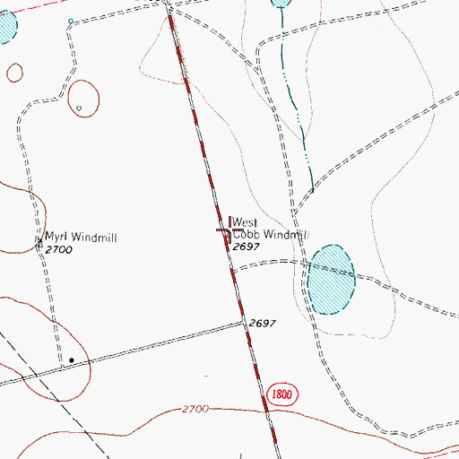 Topographic Map of West Cobb Windmill, TX