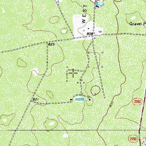 Topographic Map of West Cole Oil Field, TX