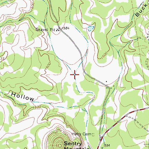 Topographic Map of West Creek, TX